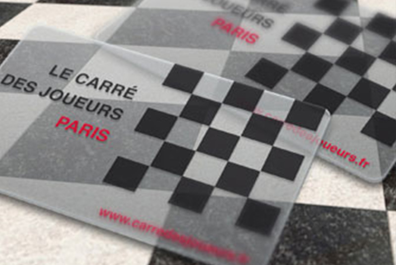 Cartes de visite - Carte plastique Transparente / Opaque - Présentoir pour  badge ou carte plexi pour bureau : Impression - imprimerie - imprimeur
