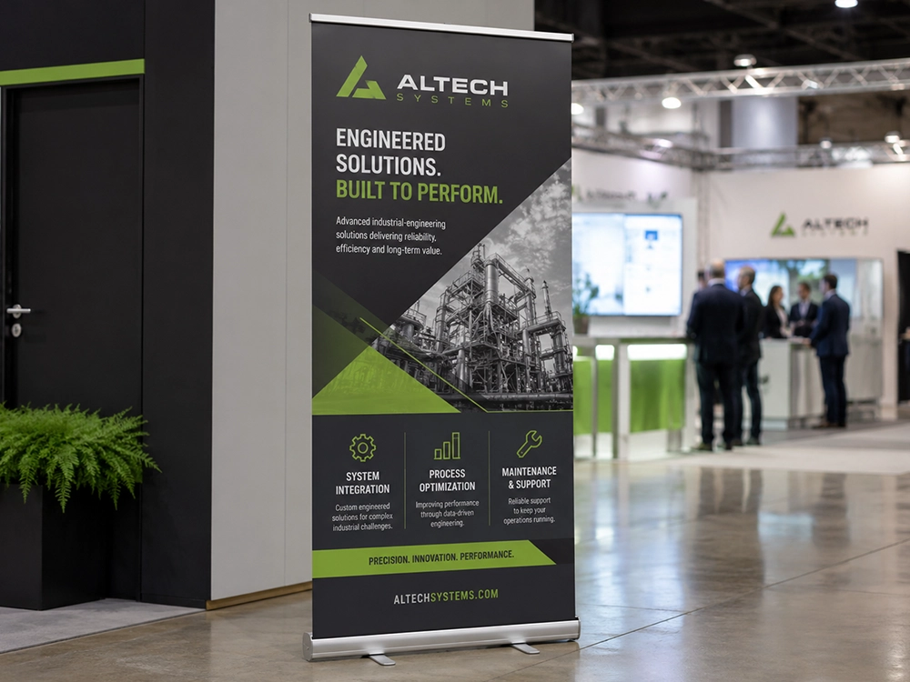 Roll-up de salon pour une entreprise industrielle